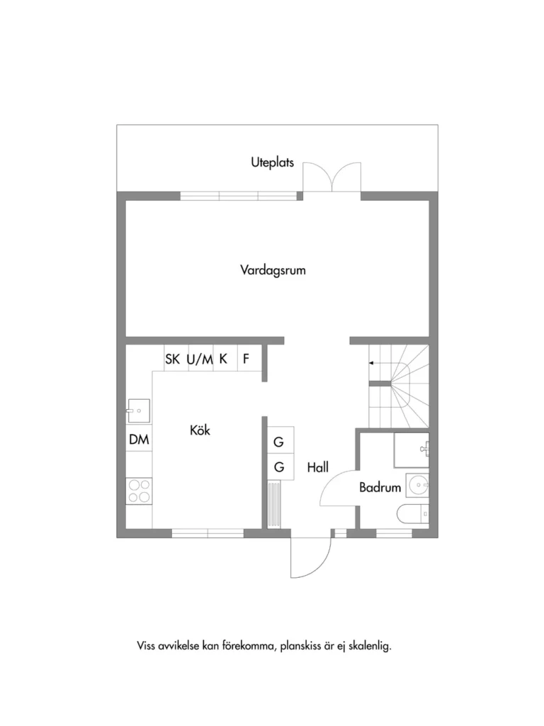 Planritning 11 Planritning med grå väggar och vita golv